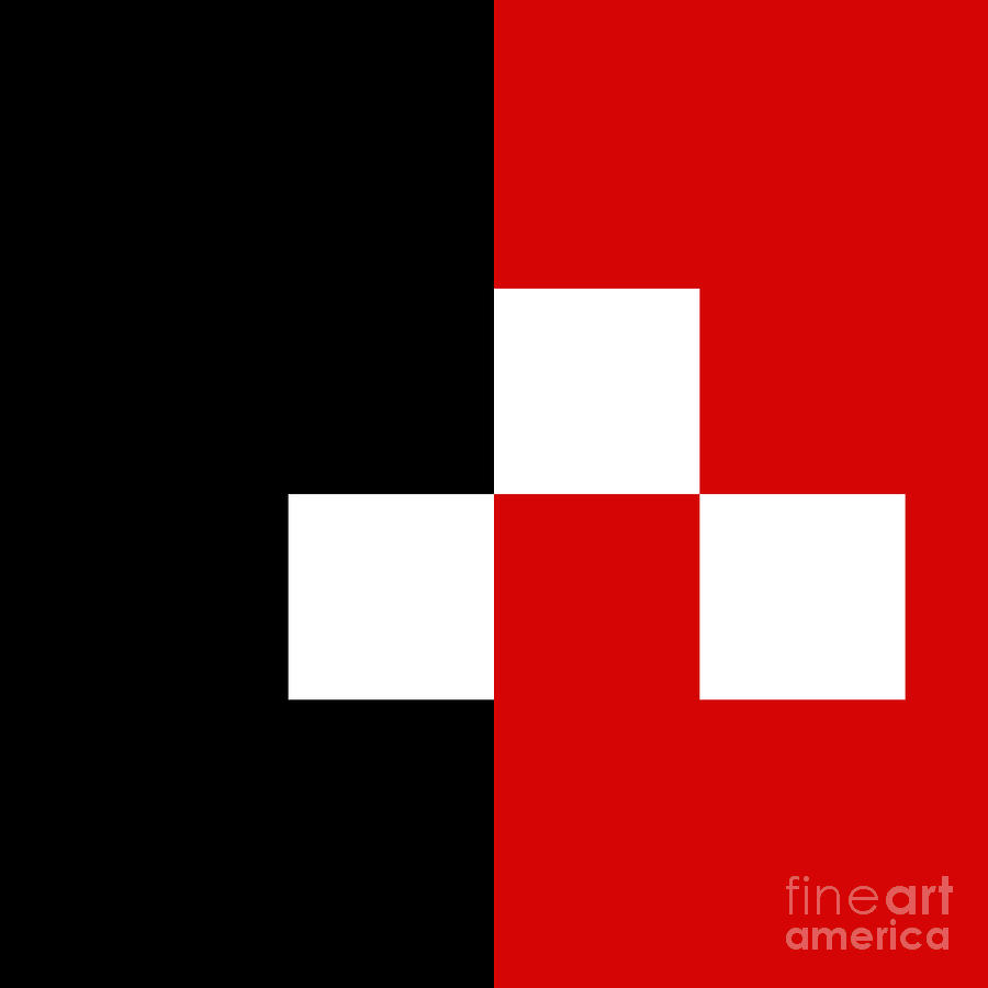 Red White And Black 8 Square Digital Art by Andee Design