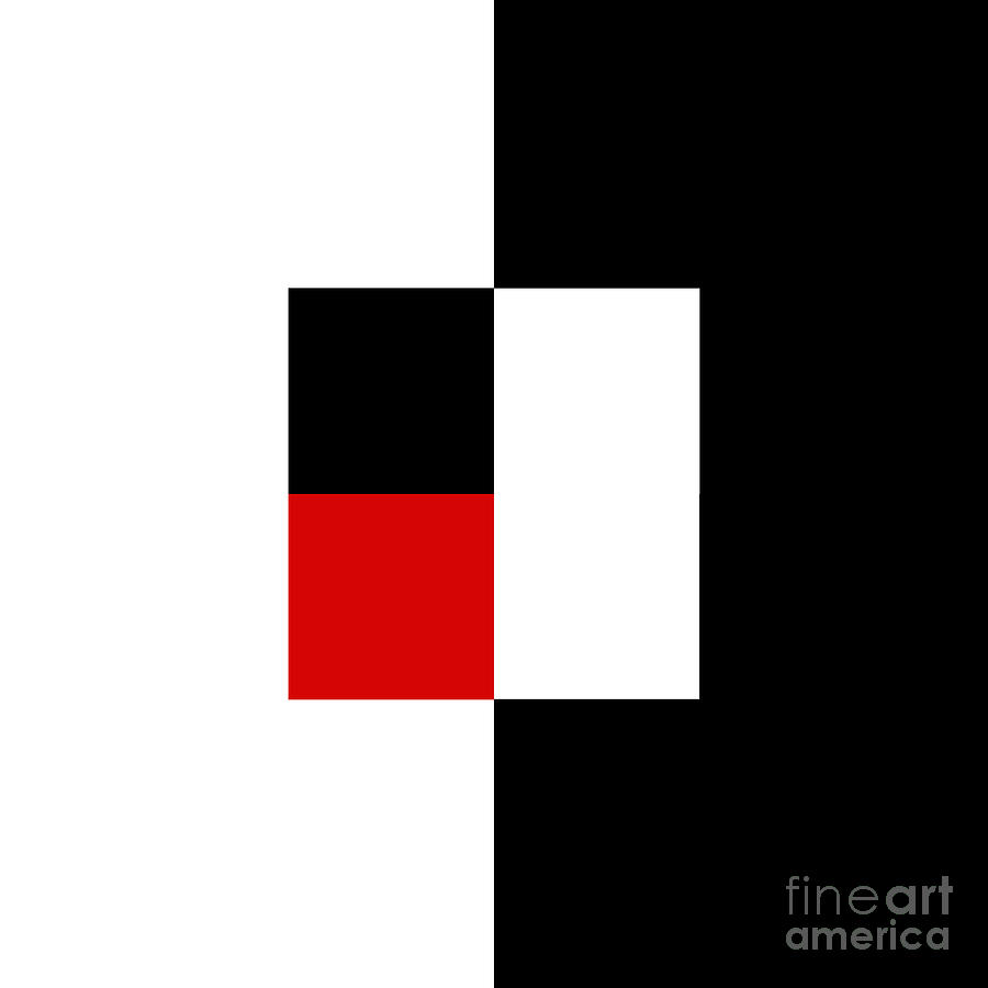 Red White And Black 9 Square  Digital Art by Andee Design