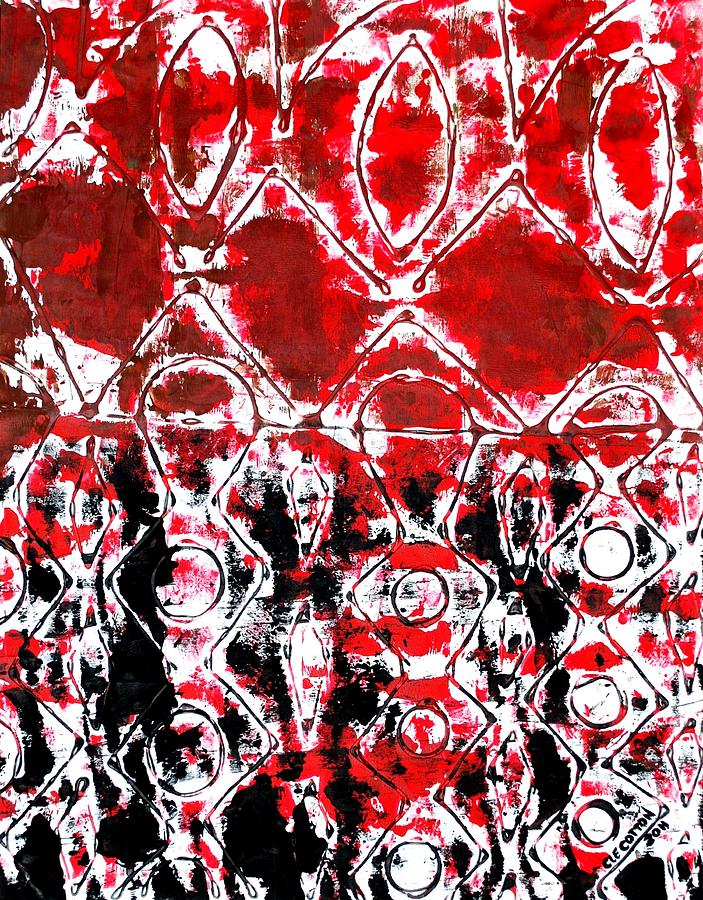 Red White and Black Painting 1286 Painting by Cleaster Cotton