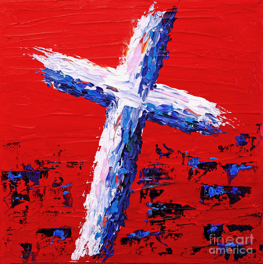 Red White and Blue Cross Photograph by Pattie Calfy