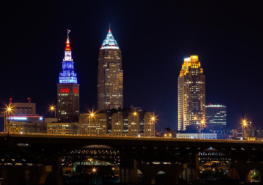 Red White and Blue In Cleveland Photograph by Dale Kincaid
