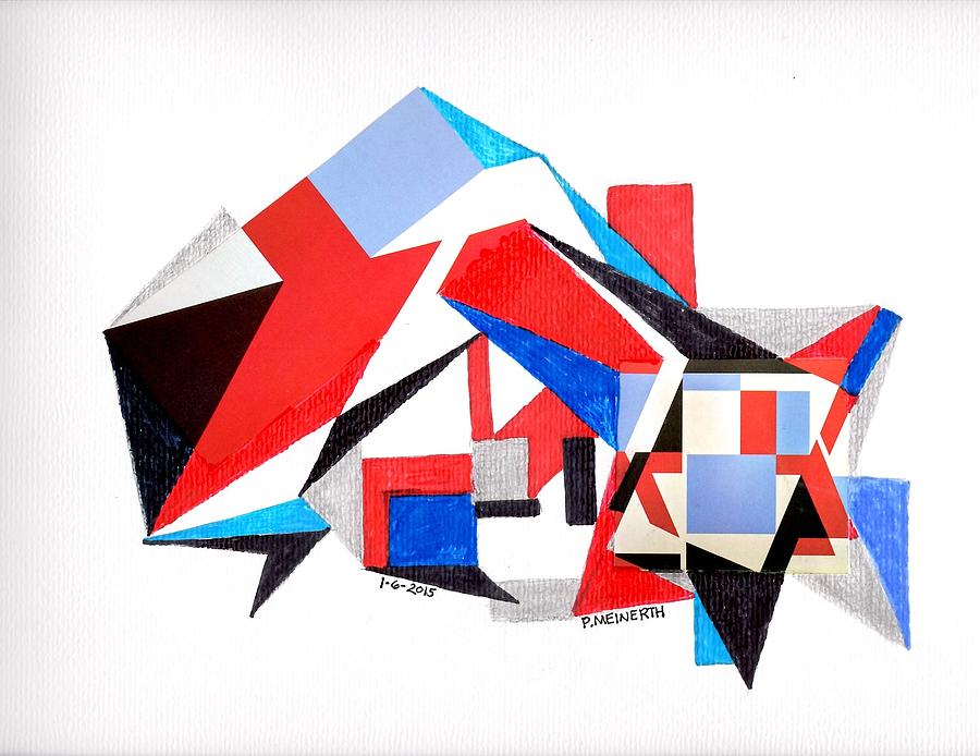 Red White and Blue Drawing by Paul Meinerth