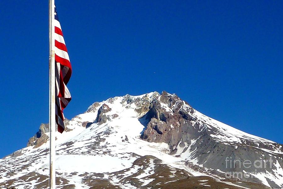 Red White And Blue With Mountain Too Photograph by Susan Garren