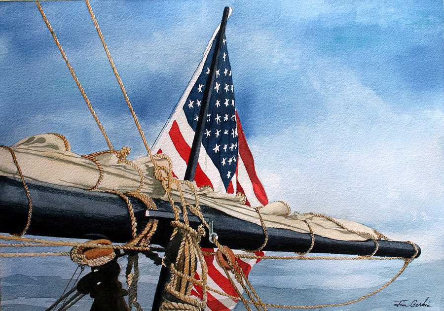 Red White and Boom Painting by Jim Gerkin