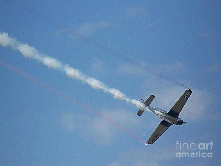 Airplane Photograph - Red White Blue by Hilton Barlow