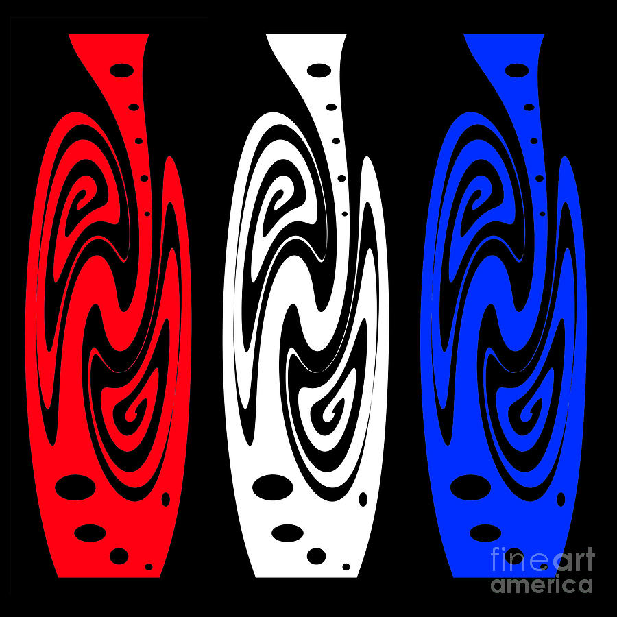 Pattern Digital Art - Red White or Blue... by Kaye Menner