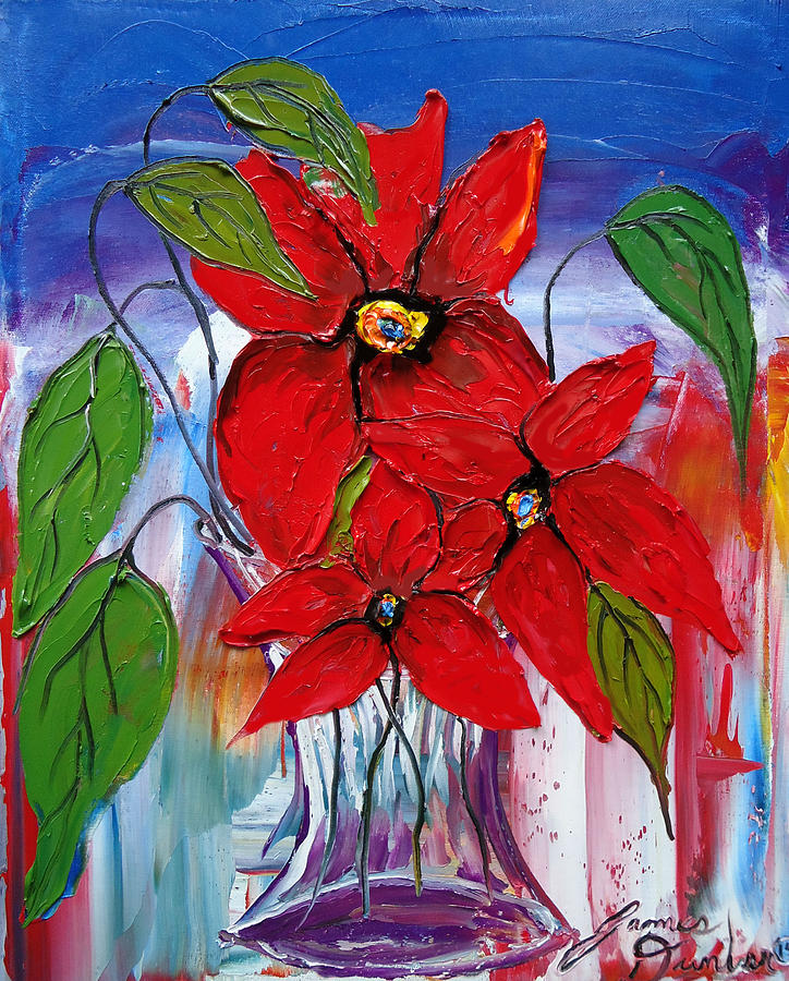 Red Wildflower 3 Painting by James Dunbar