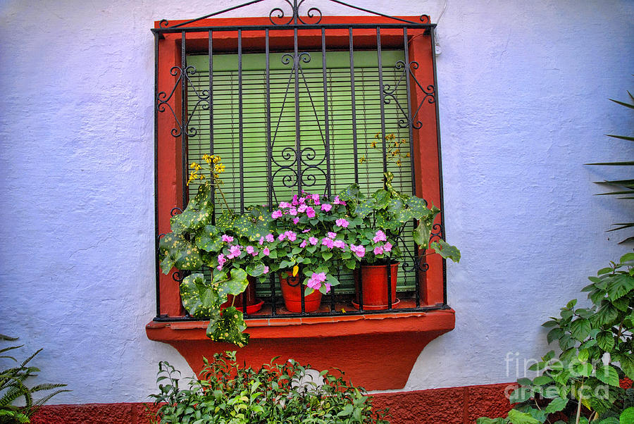 Red Window in Marbella Spain Photograph by Brenda Kean