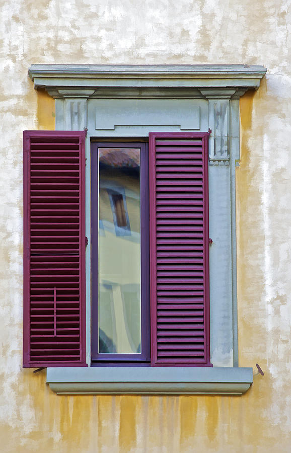 Red Window Shutter  Photograph by David Letts