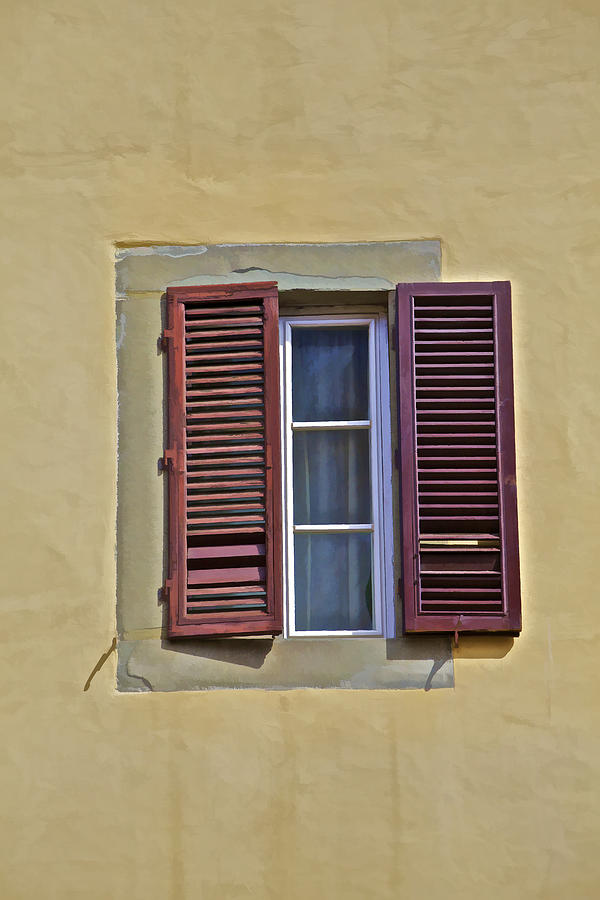 Red Window Shutters of Florence Photograph by David Letts