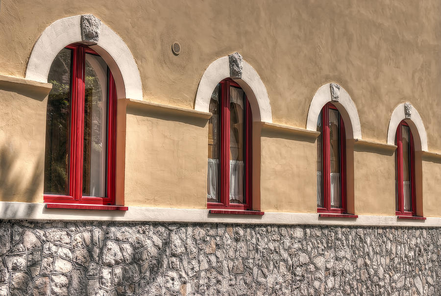 Red Photograph - Red Windows by Leonardo Marangi Red Photograph - Red Windows by Leonardo Marangi