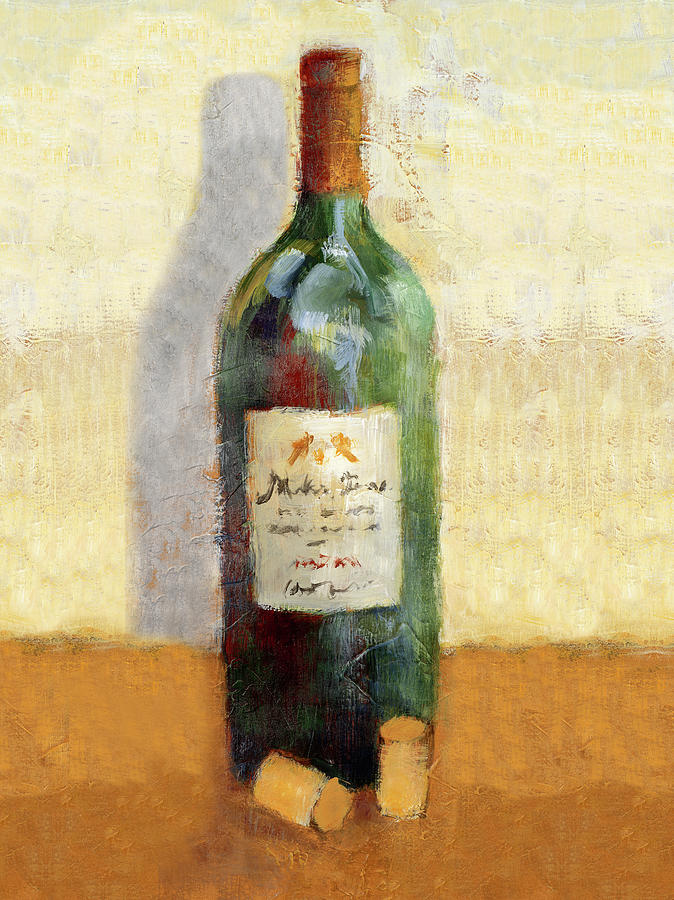 Wine Painting - Red Wine And Cork by Lanie Loreth