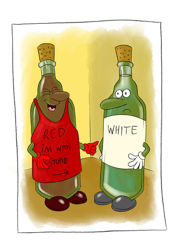 Red Wine Cartoon - White Digital Art by Mike Cilurso - Pixels