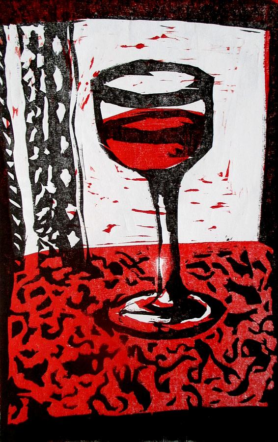 Wine Painting - Red wine by Maria Mimi
