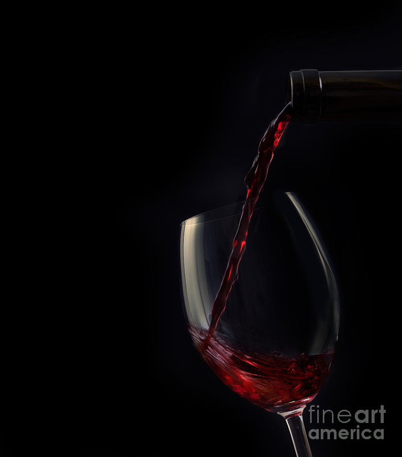 Abstract Photograph - Red wine by Mythja Photography