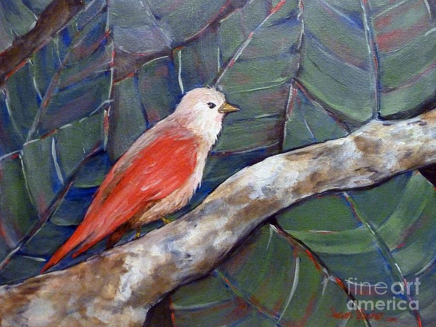 Red Winged Painting by Susan Fisher