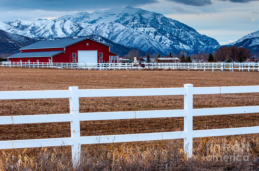 Red Winter Barn - Heber - Utah Photograph by Gary Whitton
