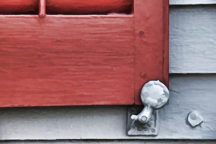 Architecture Photograph - Red Wood Window Shutter VI by David Letts