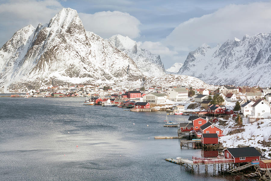 Red Wooden Homes Rorbuer In Reine On Photograph by Relaxfoto.de