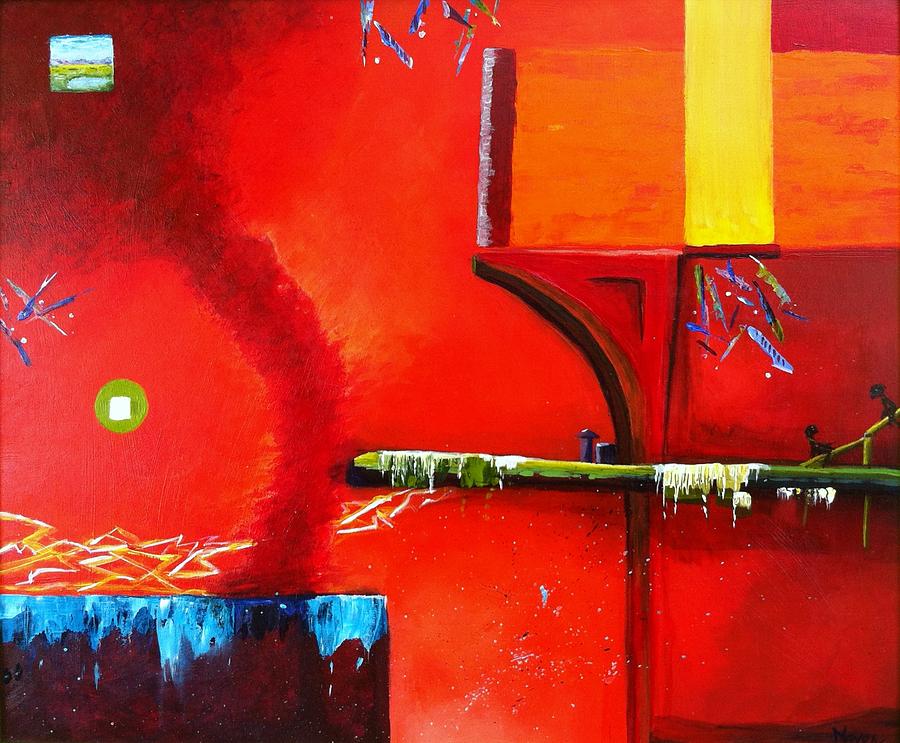 Red World Painting by Deborah Naves