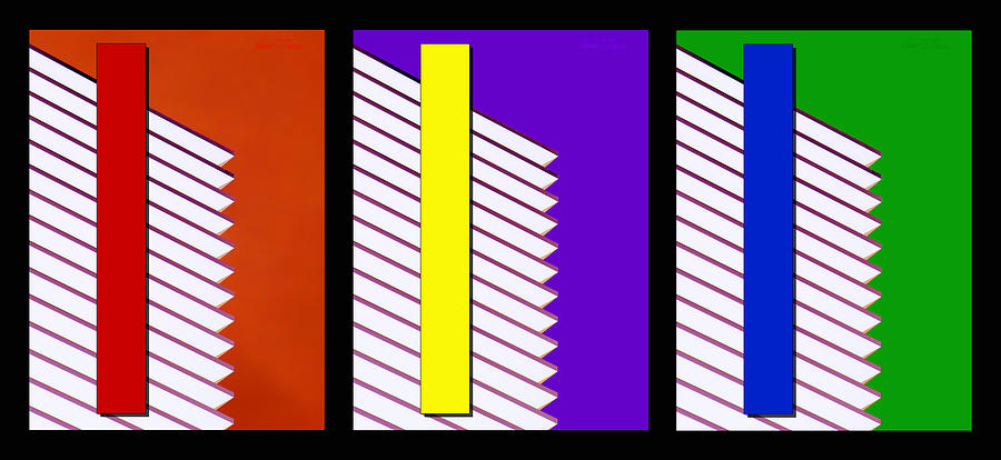 Red Yellow Blue Bars White Louvers Photograph by Robert J Sadler