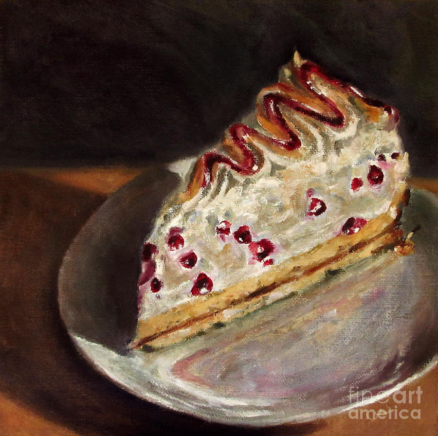 Redcurrant Meringue Cake Painting by Ulrike Miesen-Schuermann
