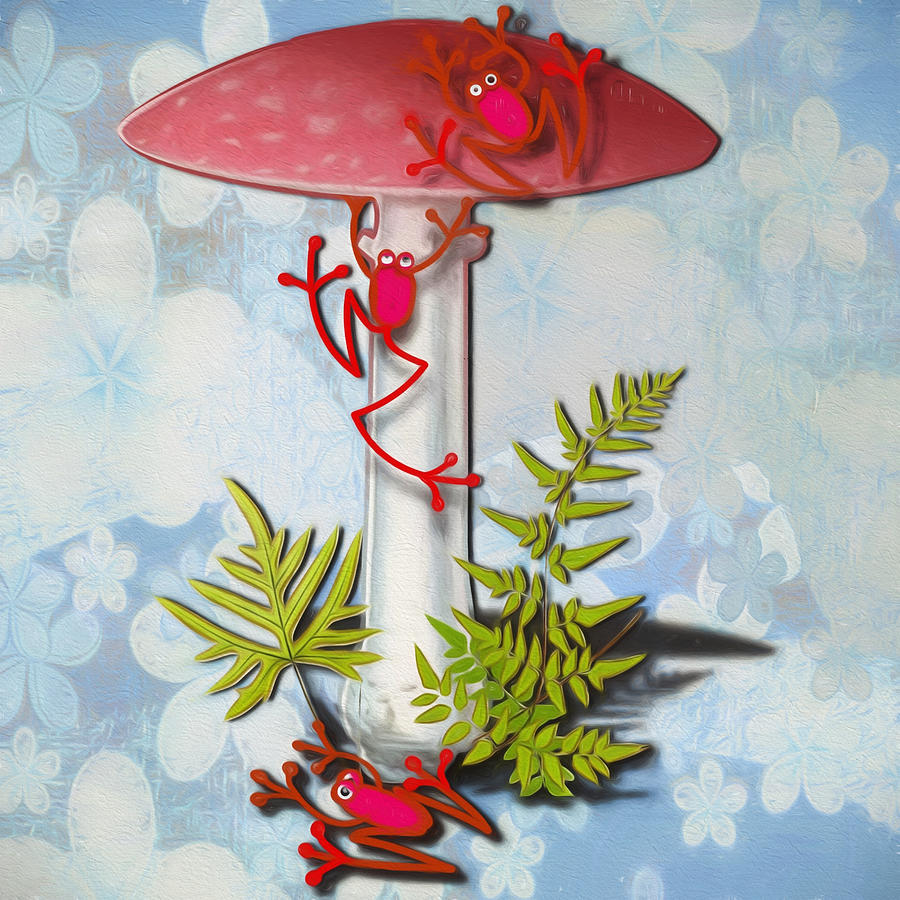 Redfrog And The Magic Mushroom Digital Art