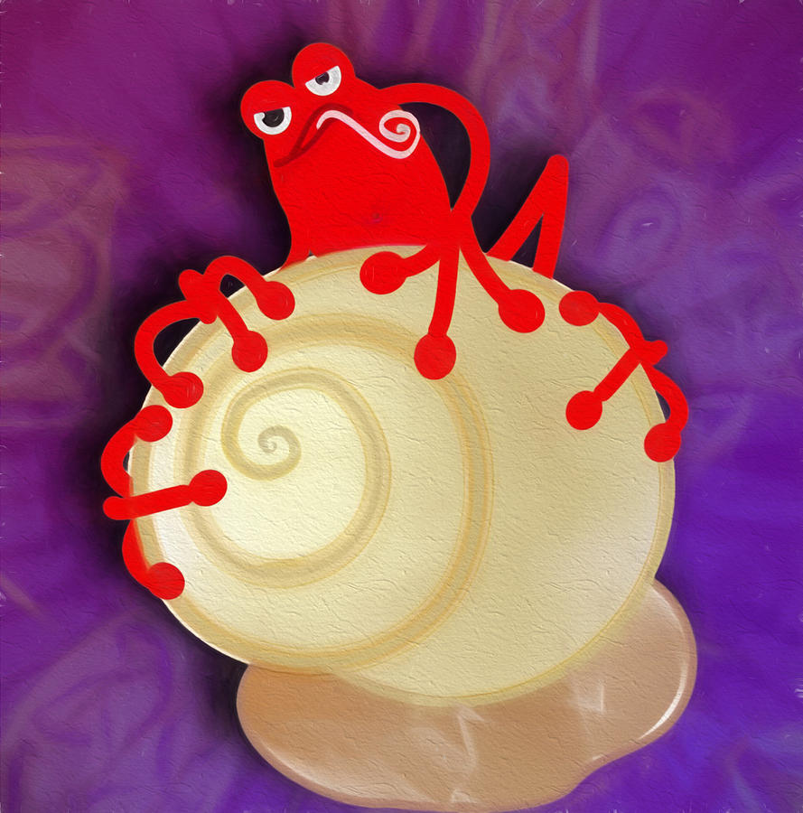 Redfrog And The Snail Digital Art