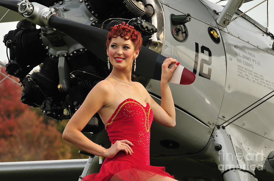 Redhead Pin-up Girl In 1940s Style Photograph by Christian Kieffer
