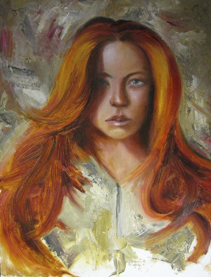 Redhead Painting by Vicki Ross