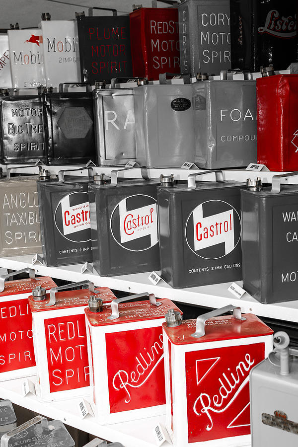 Can Photograph - Redline Gas Cans by Chris Smith