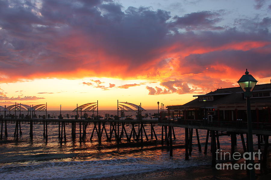 Redondo Pier Sunset Photograph by Bev Conover