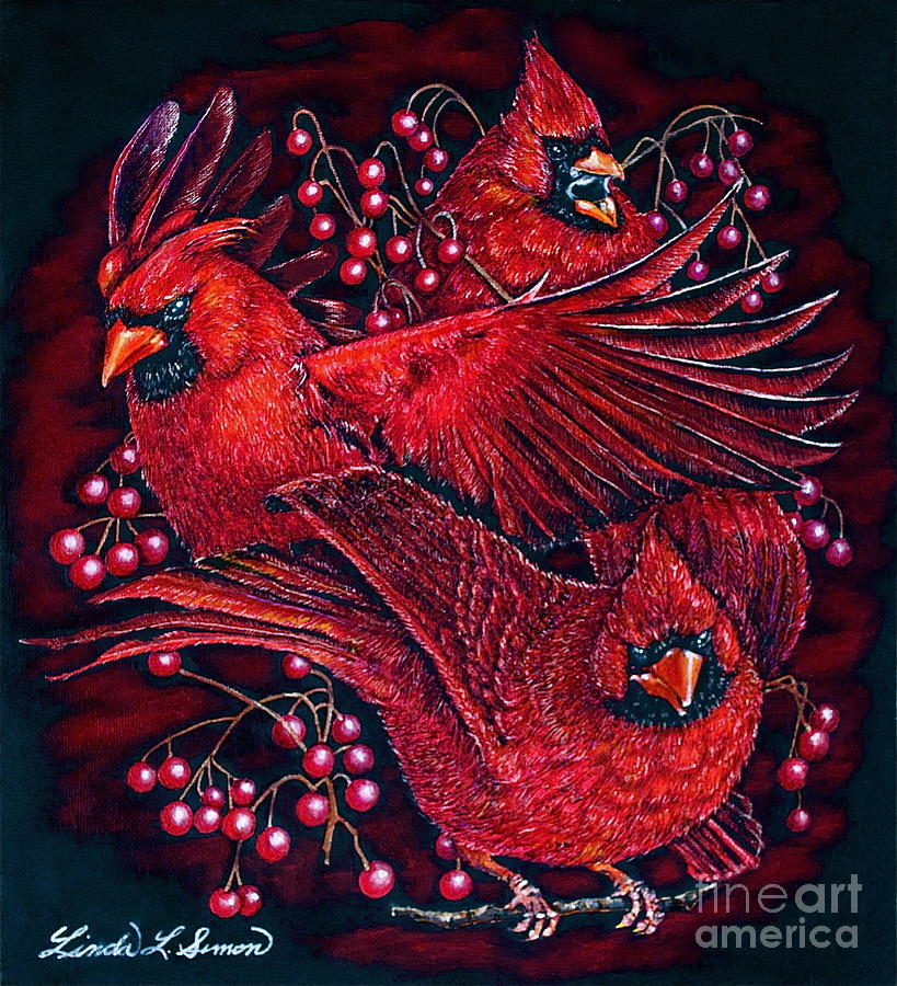 Nature Painting - Reds by Linda Simon