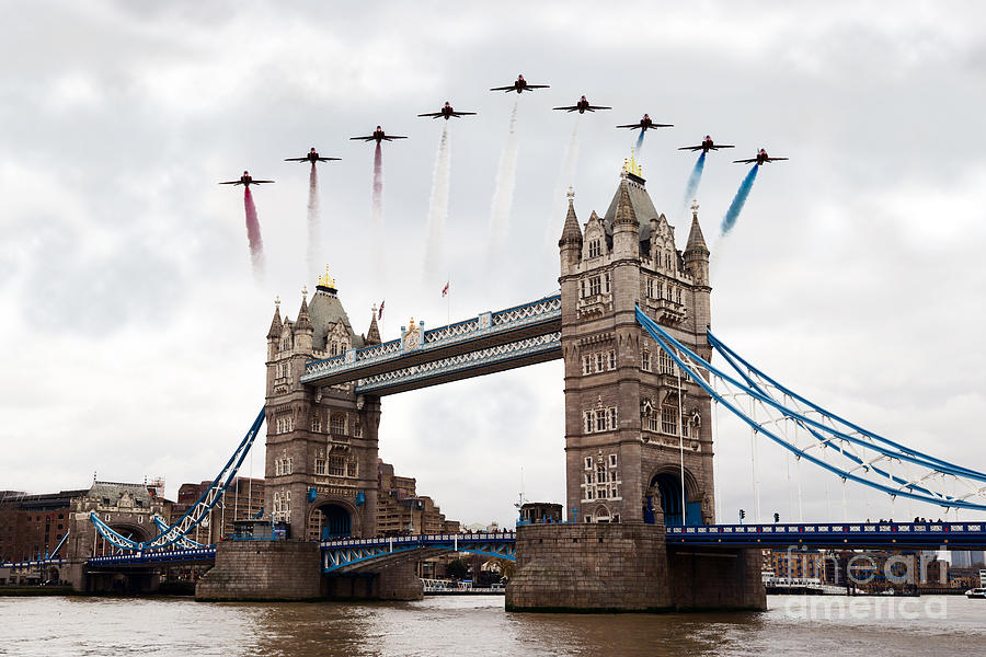 Reds Over Tower Bridge Digital Art