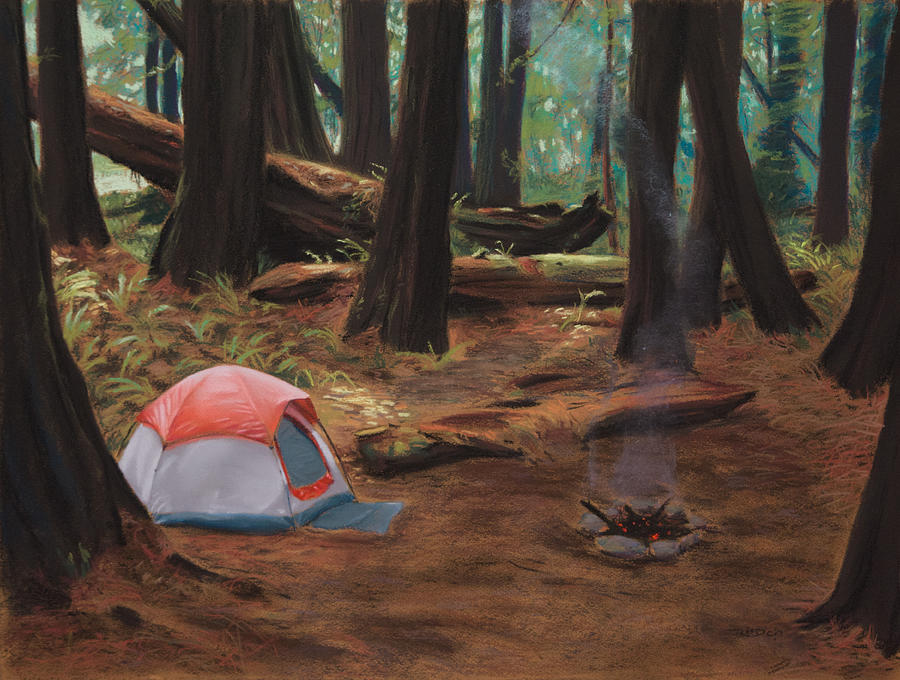 Redwood National Park Painting - Redwood Campsite by Christopher Reid