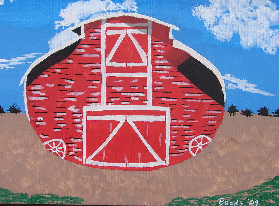 Farm Painting - RedWood Farm Barn by Brady Harness