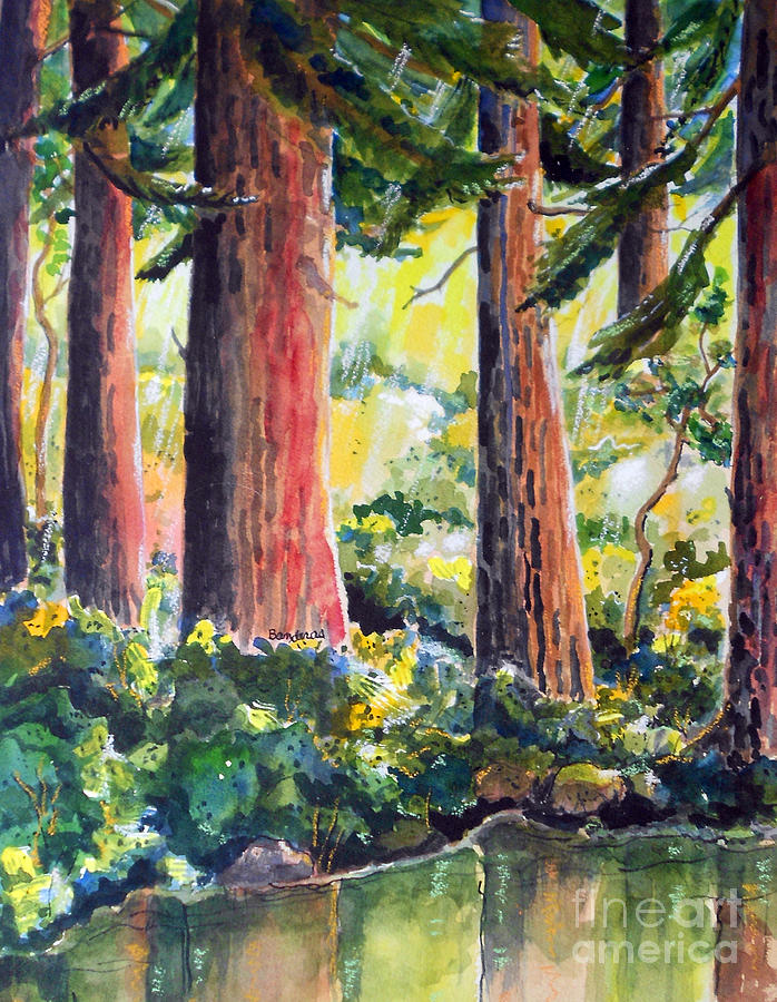Redwoods Painting by Terry Banderas