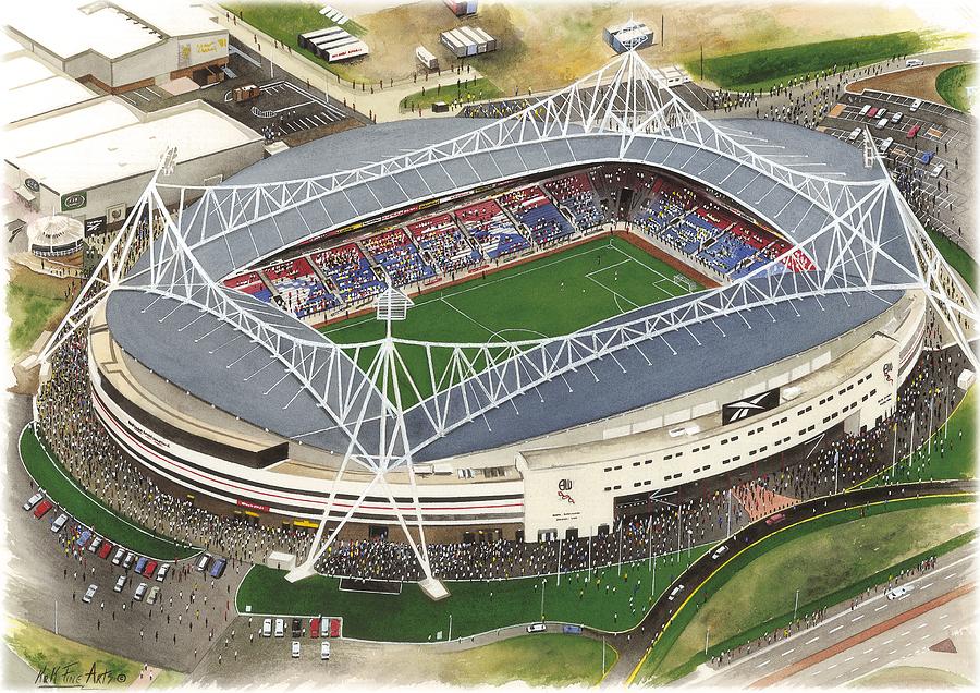 Football Painting - Reebok Stadium - Bolton Wanderers by Kevin Fletcher