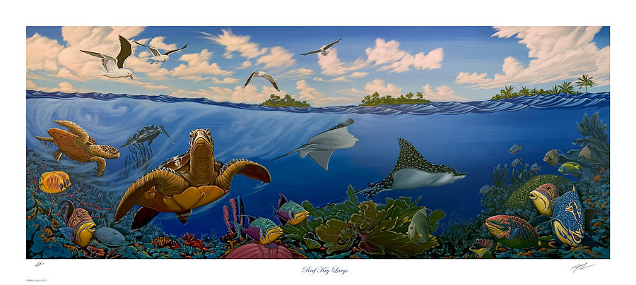 Bird Painting - Reef Key Largo by Philip Slagter