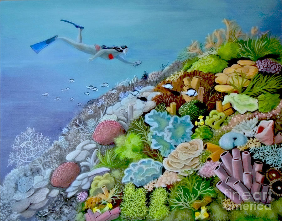 Fish Painting - Reef Renewal by Janet Glatz