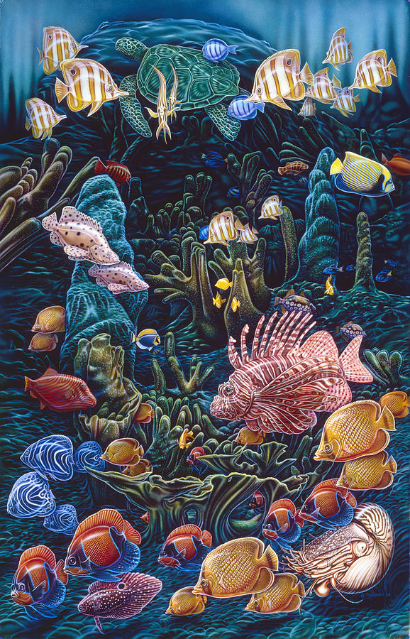 Fish Painting - Reef Three by JQ Licensing