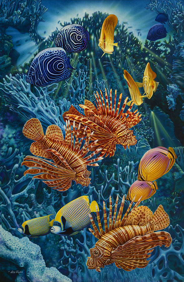 Fish Painting - Reef Two by JQ Licensing