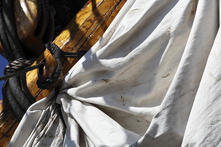 Reefed sail on a tall ship Photograph by Ulrich Kunst And Bettina Scheidulin