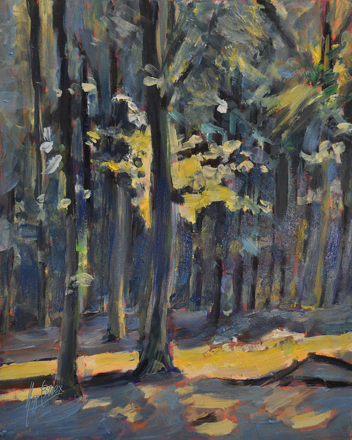 Reeshof forest Painting by Nop Briex