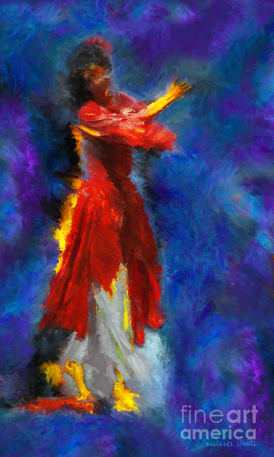 Dancer Refined In Fire 1 Painting by Constance Woods