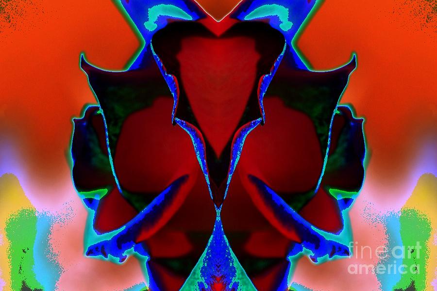 Rose Digital Art - Reflected Beauty by Lorles Lifestyles Rose Digital Art - Reflected Beauty by Lorles Lifestyles