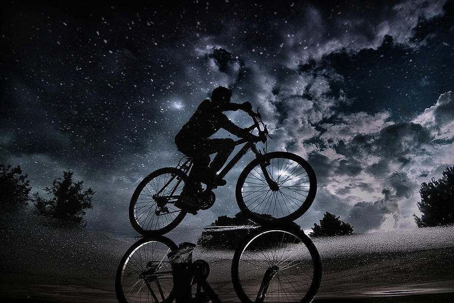 Bicycle Photograph - Reflected In The Stars... by Antonio Grambone
