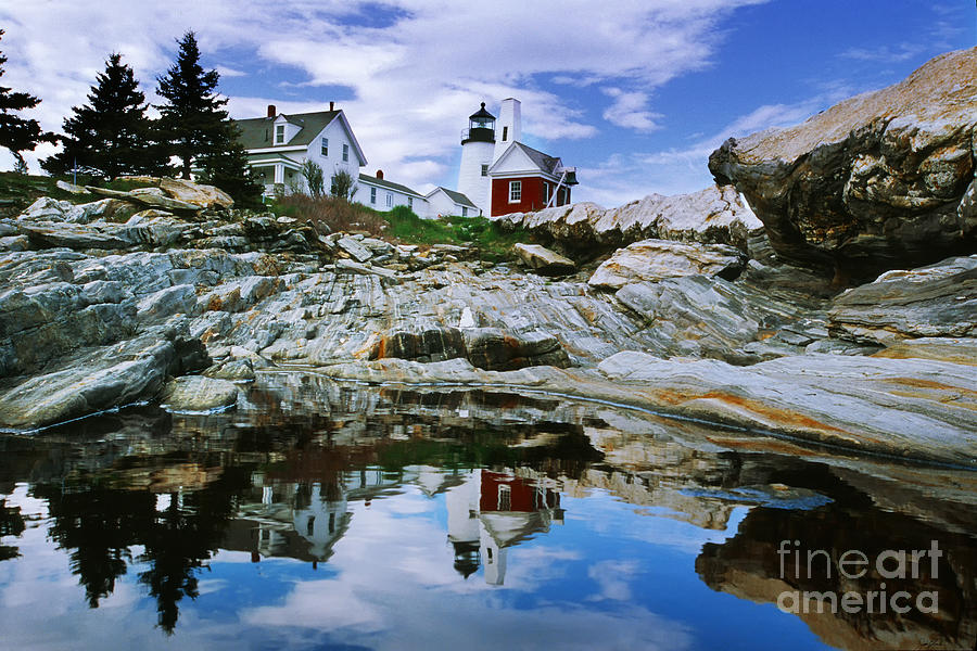 Reflected Lighthouse at Pemaquid Point Photograph by Jim Block - Fine