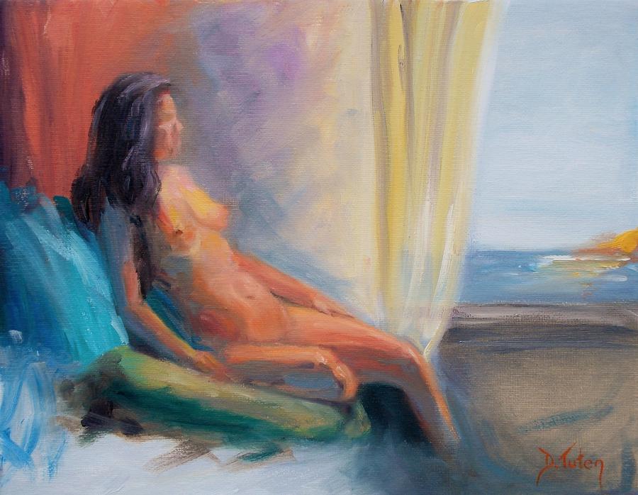 Nude Painting - Reflecting by Donna Tuten