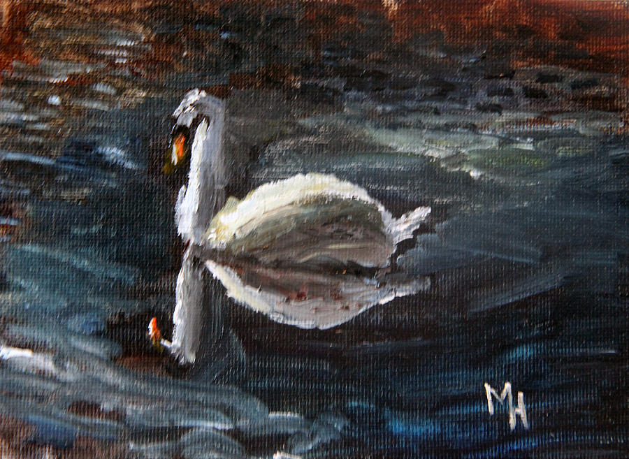 Nature Painting - Reflecting Swan by Michael Helfen